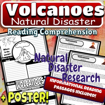 Volcanoes Natural Disasters Reading Comprehension & Volcano Research Facts