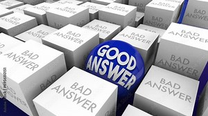 Good Answer Vs Bad Responses Best Unique Different Special Feedback 3d Animation