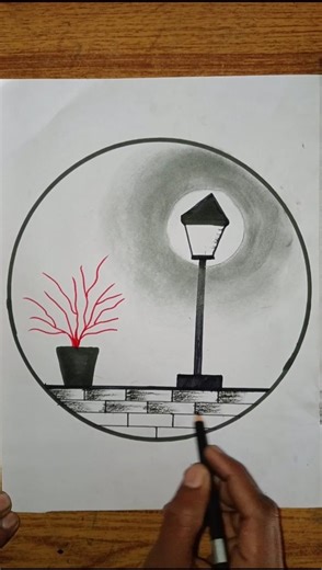 Circle Scenery Drawing Art | #viral #short #very #nice #video