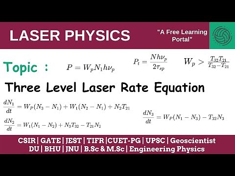 Lecture 23 : Three Level Laser Rate Equation