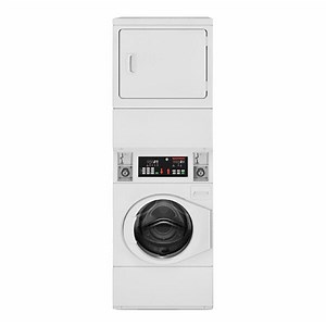 Speed Queen Quantum Gold Pro SV6000WE Stacked 3.42 cu. ft. 27" Front Load Electric Washer and 7.0 cu. ft. 27" Front Load Electric Dryer - Coin Operated