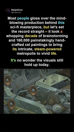 The production team created over 160,000 hand-drawn animation cells for just one single scene.