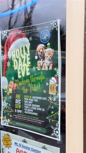 🎄✨ Holly Daze Eve: Dashing Through the Pubs! ✨🎄 A festive holiday pub crawl fundraiser benefiting SVPS - Sno Valley Pet Services !🐾🍻 📅 Friday, December 5th 🕕 6:00–9:00 PM 🎟️ A donation at check-in gets you an Event Bracelet Raffle Ticket for a chance to win local gift cards! (Only Bracelet holders receive specials at each location!) 🍹 Enjoy exclusive pub crawl specials at every stop! 🎁 Raffle • Holiday Drinks • Music • Community • ALL for a great cause! ⭐ CHECK-IN (6–7:30 PM): Hartwood 