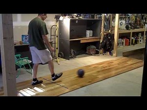 Practice Bowling at Home Basement Bowling Hit Your Mark Homemade Home Made Lane Ball Is normal size