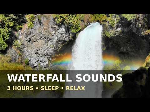 3 Hours Waterfall Sounds 🌊 Relaxing Waterfall Sound Effect for Sleep, Study & Relaxation