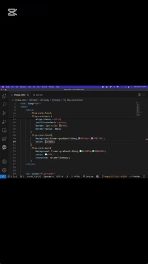 Code Review of my Flip Card ♦️ #coding #frontendcourse #webdesign #gentlecode404