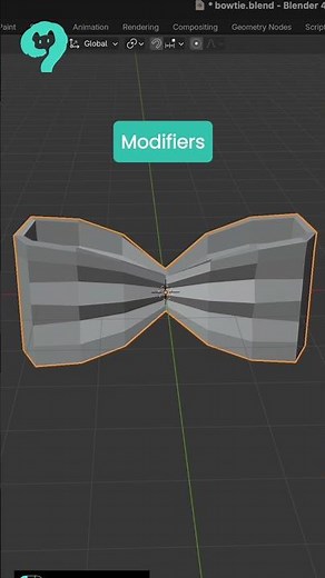 Blender Easy Bow 🎀 | Full Tutorial on My Channel ✨ #creativeblender #3dart #bow #blender #tutorial