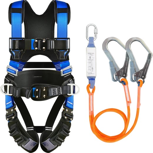ANSI  Certified Full Body Harness Safety Lanyard Safety Belt for Working at Height Construction Working on Tower  for Climbing