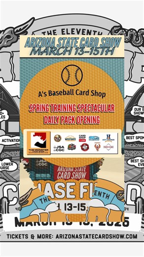 ⚾️ Daily Pack Opening ⚾️ 2025 Topps Allen & Ginter Baseball Value Pack Post Sponsored By: @Arizona State Card Show 🚨TICKETS ON SALE NOW🚨 🏟️Venue: Chase Field – Downtown Phoenix, AZ 🗓️Dates: March 13–15, 2025 (Friday–Sunday) ⏰Hours: Friday 2–8 PM · Saturday 11–6 PM · Sunday 11–5 PM (Early Admission is 1 hour earlier than stated times) 🧳Dealer Tables: 400 (main level) 250 (upper level) 🎉Event Details: Full concourse wraparound with alternating Sports & TCG sections, VIP Lounge, and Kids Trad