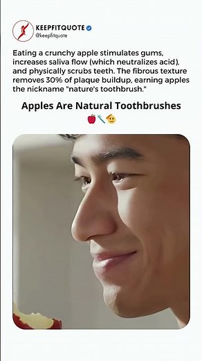 Do you eat apples regularly 🍎🦷 #Apples #DentalHealth #HealthFacts
