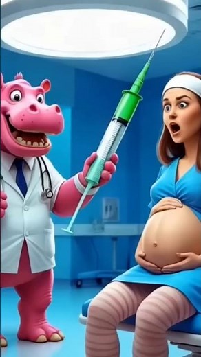 🦛 Doctor Hippo’s Giant Injection! | Funny Hospital Cartoon | Pregnancy Comedy Short 😂👶