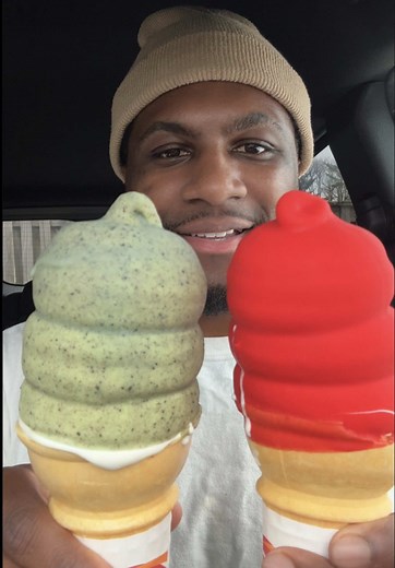 @Dairy Queen dipped cones🍦Cherry 🍒 & Mint Crunchin cookie 🍪 #fyp #fypシ #icecream #eating #food