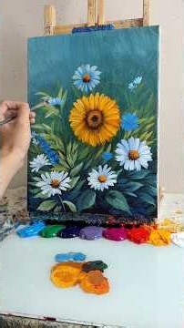 Timelapse Painting | Beautiful Sunflower & Daisy Flowers 🌻