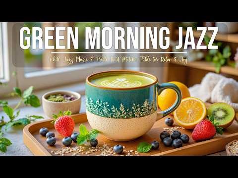 Green Morning Coffee Jazz ☕ Chill Jazz Music & Fresh Fruit Matcha Table for Relax & Joy