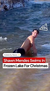 Hypothermia anyone? 🥶 While some people enjoy spending Christmas cozy, inside, with their families, Shawn Mendes decided that he wanted to spend his Christmas swimming in a frozen lake 🧊 Looks like the cold never bothered him anyway 😉 Would you ever swim in a frozen lake? 👇 #shawnmendes #christmas #frozen #lake #swimming #ice #cold #thecoldneverbotheredmeanyway | 89.7 Bay