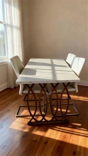 63 inches of pure elegance 💫 Perfect for 4–6 people! #bel879b #DiningRoom #ModernHome #FurnitureFinds #KitchenDecor