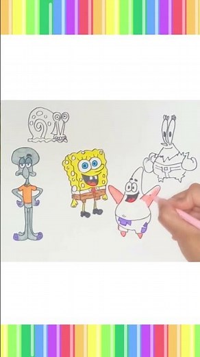 Desenhando e Colorindo Bob Esponja e Amigos | Arte Kids #drawing #art #colorindo #draw #bobesponja