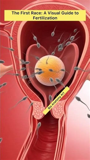 The First Race: A Visual Guide to Fertilization | Bio Anatomy Art | Gut Health