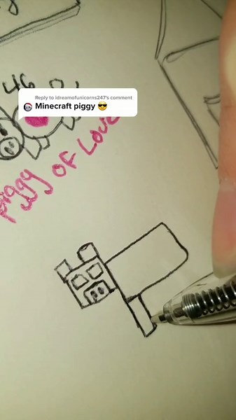 Reply to @idreamofunicorns247 Minecraft piggy!! 1 follow = 1 Piggy Drawn!! Follow and conment your idea!! #fyp #foryou #piggy #pig #minecraft #family