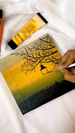 tranquil evening scene tutorial ✨ . . . . . . . . . . . . . . . . . . . . . . . . . . . . . . . . . . . . . . . . . . . . . . . . . . . . . . . . . . . . . . . . . . . . . . . . . . . . . . . . . . . . . . . . . . . . . . . . . . . . . . . . . . . . . . . . . . . . . #AcrylicPainting #CanvasArt #HandmadeArt #PaintingLover #ArtisticSoul#SunsetPainting #SilhouetteArt #GlowEffect #AestheticVibes #GoldenHourArt#ArtLover #ArtCollector #InstaArt #SupportArtists #ArtOfInstagram#ArtistOnInstagram #Creat