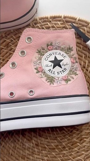 Flower tutorials on my Channel - Grab a pattern & create your own embroidered converse shoes!🪡🌸