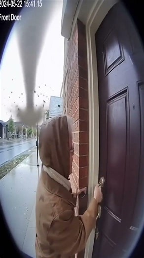 Grandma Tries to Get Inside While a Tornado Destroys the City 😳🌪️ #shorts #shortsvideo