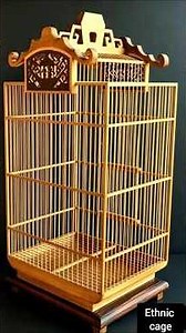 Ethnic cage, a combination of wood and bamboo #diycage #handmadecage #woodcage #shorts