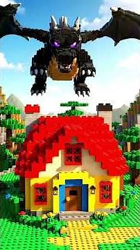 OH NO! Ender Dragon Attacks LEGO Village! 😱🔥 #Shorts