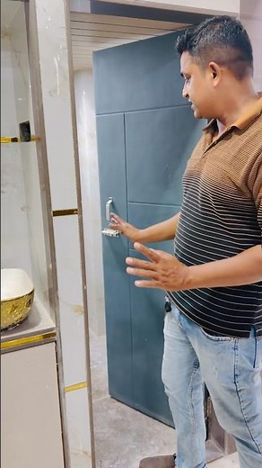 How to do bathroom door !! #bathroom #interiordesign #viral #homedecor #shorts