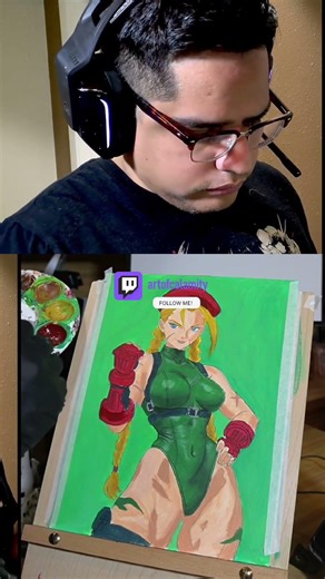Painting cammy live right now#streetfighter #cammy #fanart