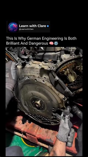Learn with Clare on Instagram: "This engine was engineered so precisely that fixing one small part means tearing down almost everything around it 🧠⚙️ Audi’s 3.0-liter V6 TDI is known for its efficiency, strong torque, and long-term reliability — but its timing chain layout reveals the trade-offs of extreme precision. To improve weight balance and support the longitudinal Quattro drivetrain, engineers placed the timing chains at the rear of the engine, wedged between the engine block and transmi