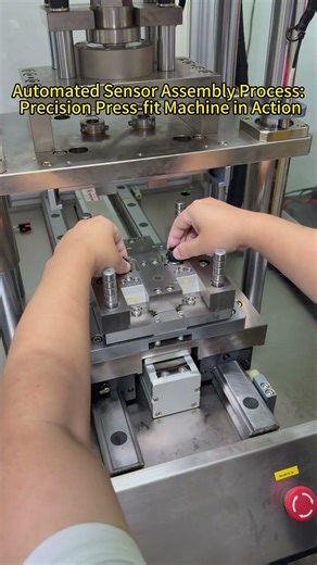 Automated Sensor Assembly Process: Precision Press-fit Machine in Action