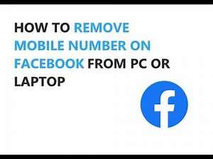 HOW TO REMOVE MOBILE NUMBER ON FACEBOOK FROM PC OR LAPTOP
