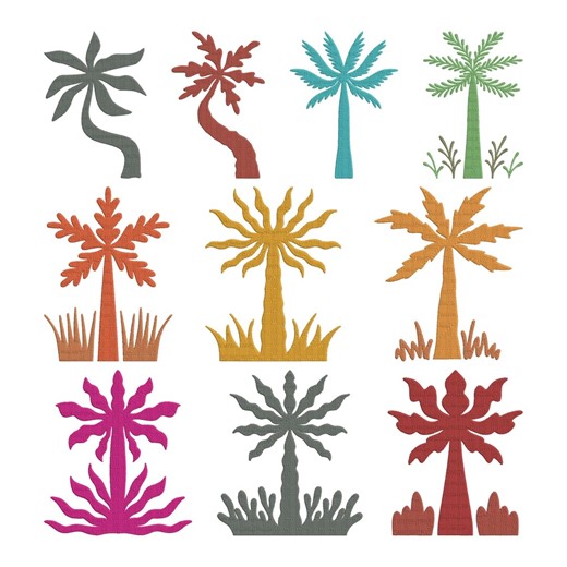 Tropical Palm Tree Embroidery Design, Summer Beach Palm Tree Machine Embroidery File, 10 Design, 9 Size, Instant Download - Etsy