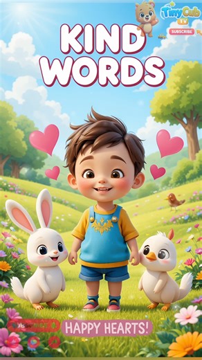 Kind Words, Happy Hearts 💖 | Kindness Song for Kids | Nursery Rhymes #toddlers #kidsvideo #rhymes