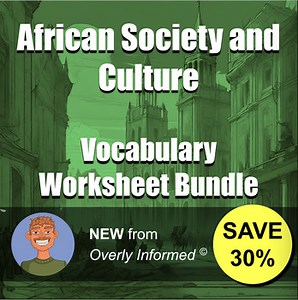 African Society and Culture Vocabulary Worksheet Bundle