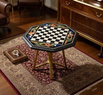 12" Marble Inlay Chess Set Handmade Marble Inlay Chess table top with figure | eBay