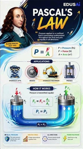 PASCAL'S LAW #edusai #facts #science #physics #laws