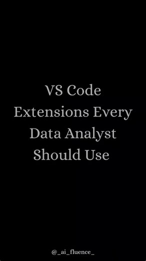 TechFromZero on Instagram: "These VS Code extensions save Data Analysts HOURS every week. If you use Python & SQL — this is for you. Save this & thank me later 💻✨ #DataAnalyst #PythonForDataScience #VSCode #LearnPython #TechReels"