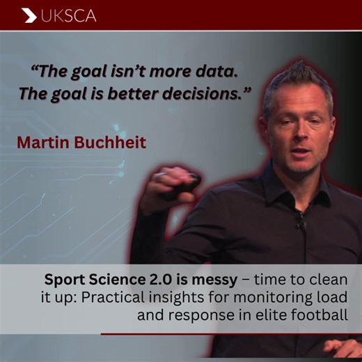 🎥 Now streaming: Dr Martin Buchheit on moving from data overload to decision-ready practice. He unpacks dose–response, shows why most-demanding periods beat crude distance zones, and explains how to blend GPS, RPE and gym metrics into a usable framework. If you work in team sport or rehab, hit play for practical ways to level up monitoring and weekly programming Available now – check it out and tell us which insight stood out most to you. https://uksca.org.uk/uksca-iq #HumanisingInnovation #San