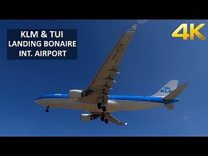 [4K] KLM & TUI | Airbus A330-200 & Boeing 787-8 | Landing Bonaire (Flamingo) int. Airport