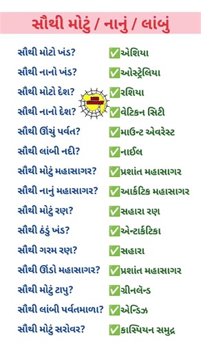 લાંબુ મોટું ઊંચું નીચું #short #long #facts #big #small #viral #viralshorts #reels #viralreels #gk