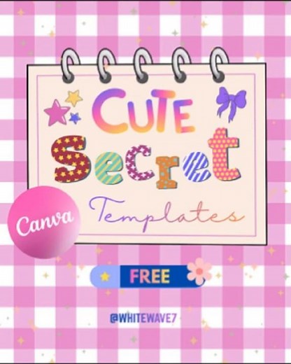 FREE Cute Secret Templates in Canva! #templates #scrapbook #digital #canva