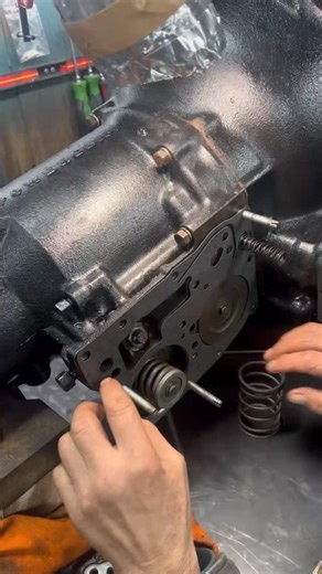 Shade Tree Mechanic on Instagram: "1953 Bel Air Cast Iron Powerglide Rebuild. Assembly #ShadeTreeMechanic #TomuraGarage #OldSchoolMechanic #EngineRebuild #MeasuringEverything ClearanceIsEverything NoGuessing"