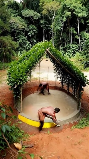 Two Indigenous Builders Create an Amazing Jungle Pool 🌿💧