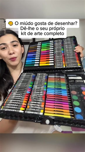 124 reactions · 7 comments | ‍ Vários tipos de lápis de cera e canetas de feltro ★ Conjunto de artista todos em 1 ★ 150 peças ★  lápis de cera, lápis de madeira, marcadores, lápis de água, etc... ★ criativo e estimulante ★ | Superzebra | Facebook