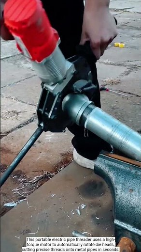 Portable Electric Pipe Threader in Action!