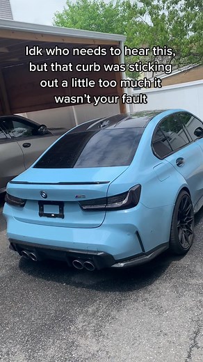 I have a little curb rash 🥲 #bmw #bmwm #bmwm3 #fyp #g80m3
