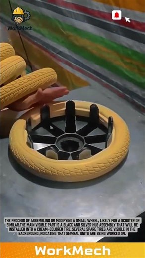 Super fast tire assembly machine! The process of installing dead tires #tech #workmech #technology