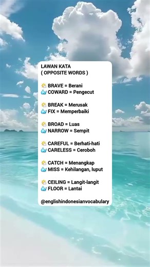 🌦 OPPOSITE WORDS 🌤 #indonesia #english #englishlanguage #shorts #shortsvideo